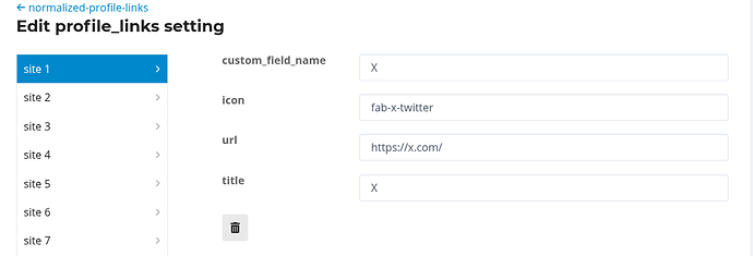 Profile settings page for normalization with selected profile data fields, icon, and processing options. (Captioned by AI)