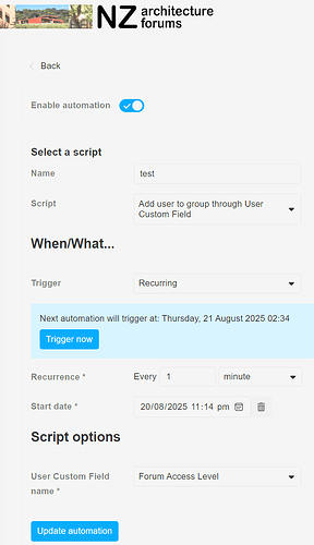 Discourse Automation dialog