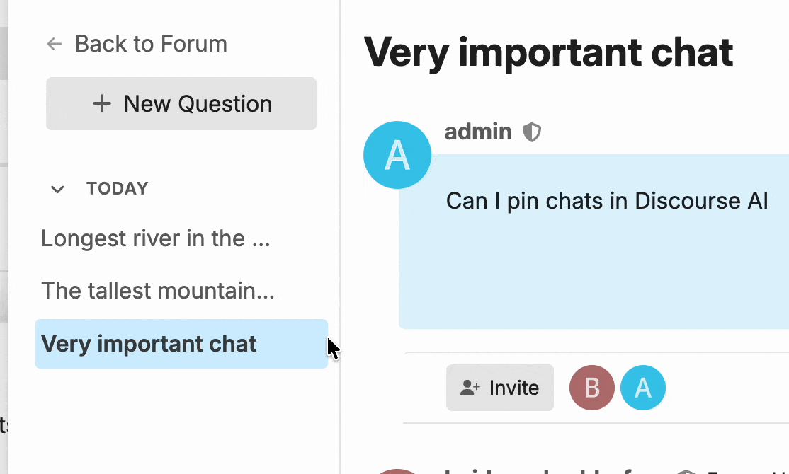 Starring conversation in Discourse AI