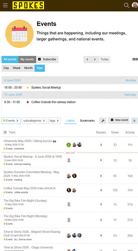 Proposed Events view