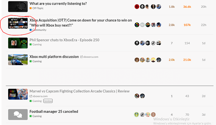A screenshot featuring a list of trending gaming-related discussions and articles on a social media or news feed platform, including topics like Xbox acquisition, Phil Spencer's chat, Minecraft, and a game review. (Captioned by AI)