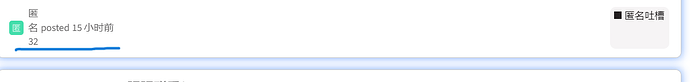 The image depicts a line graph with fluctuating values, a pinned post label at 15 minutes ago, a sticky note indicating 32, a calendar icon with “名日,” and an option to report anonymous comments. (由 AI 生成标题)