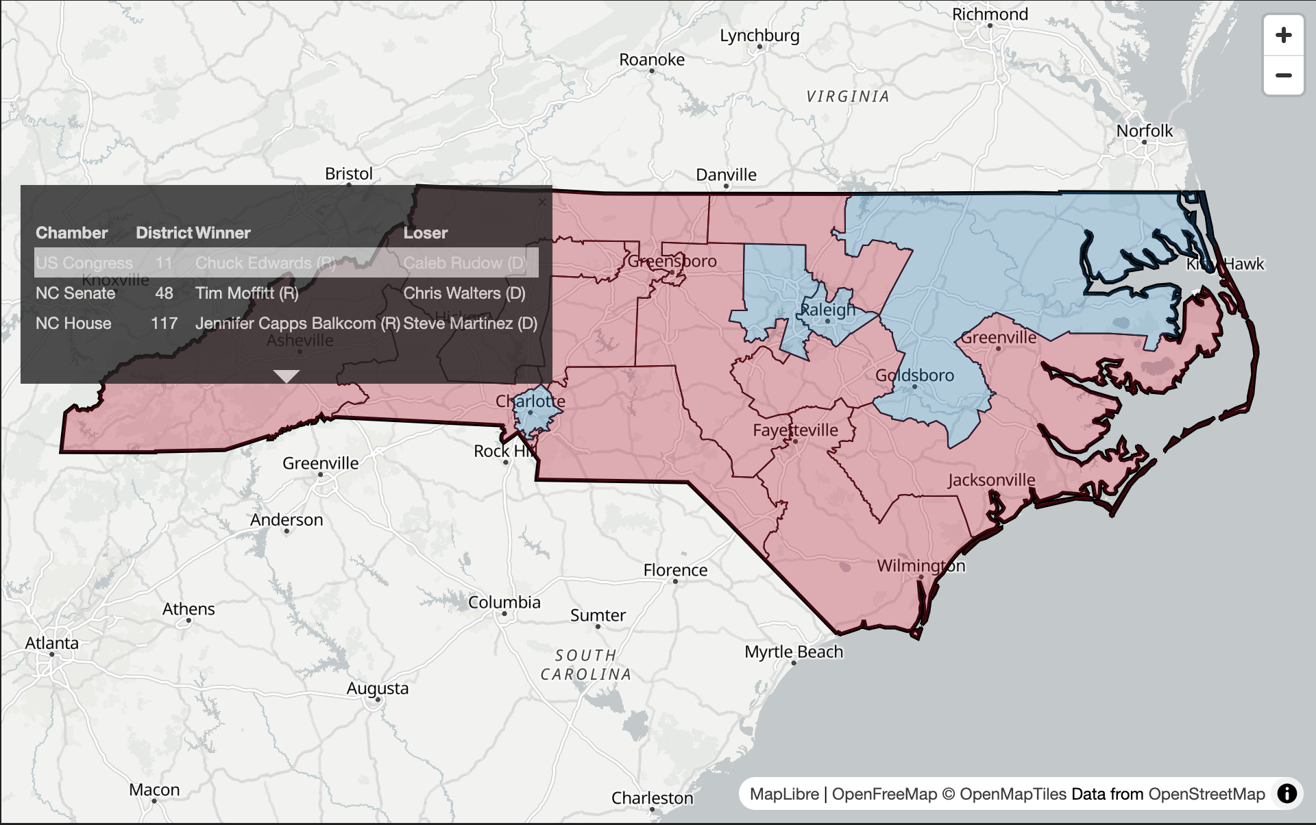 NC Legislative Election Results
