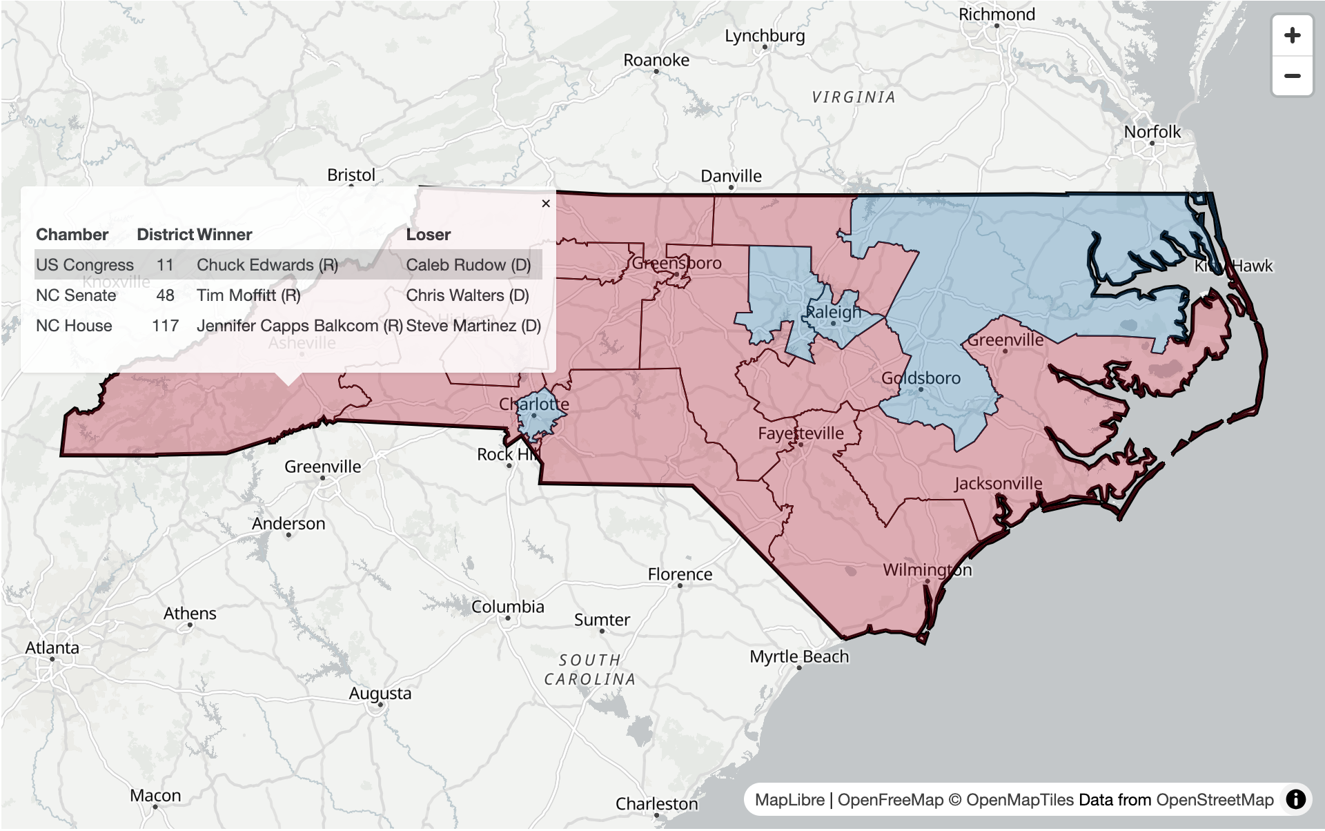 NC Legislative Election Results