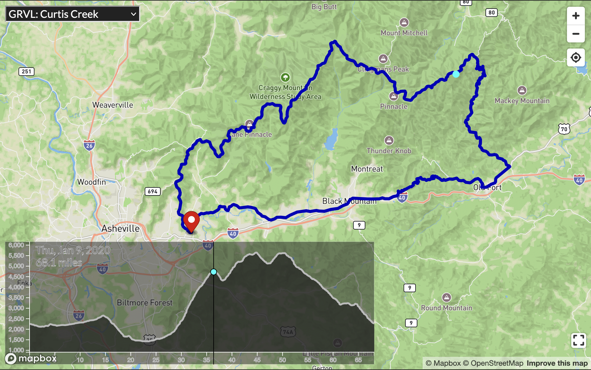 Cycling maps around Asheville