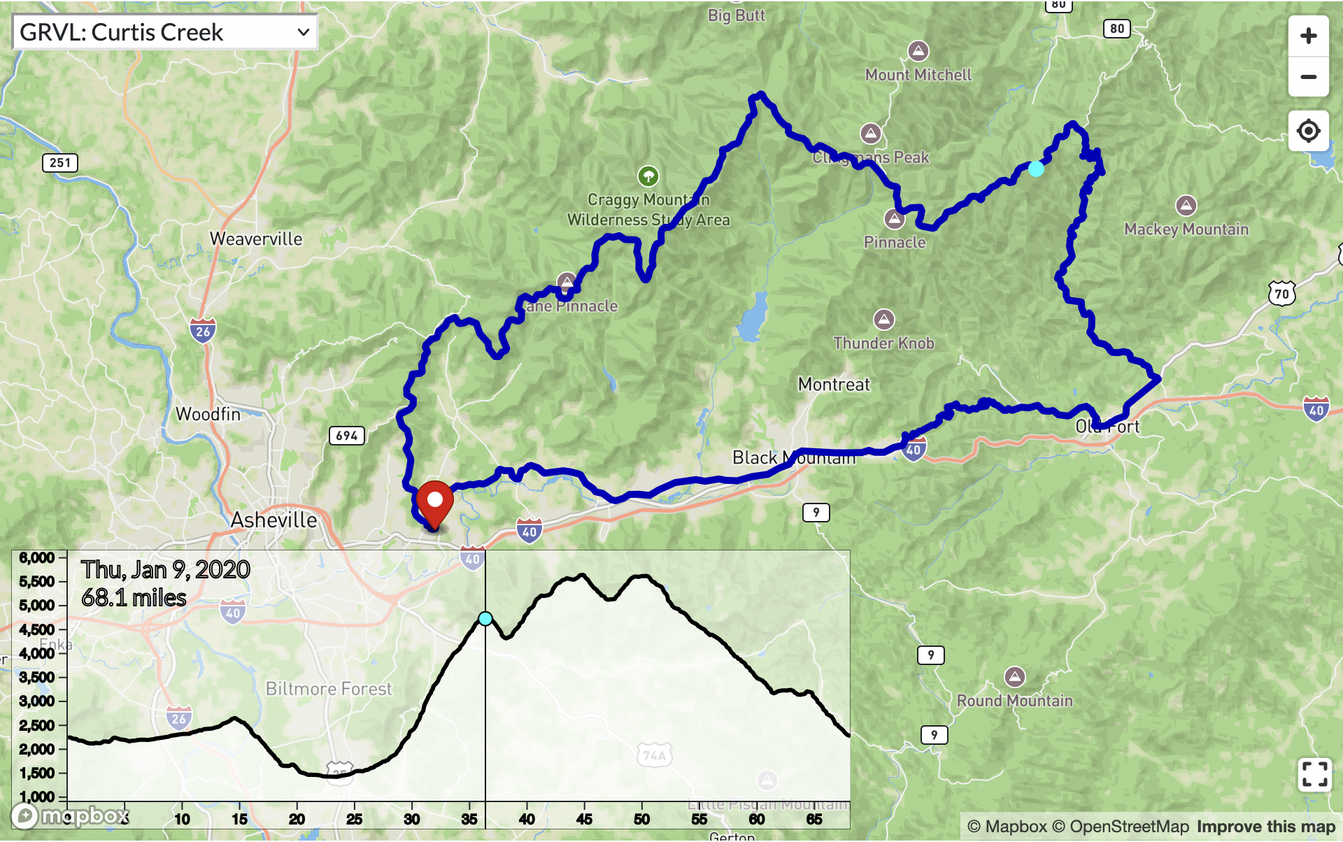 Cycling maps around Asheville