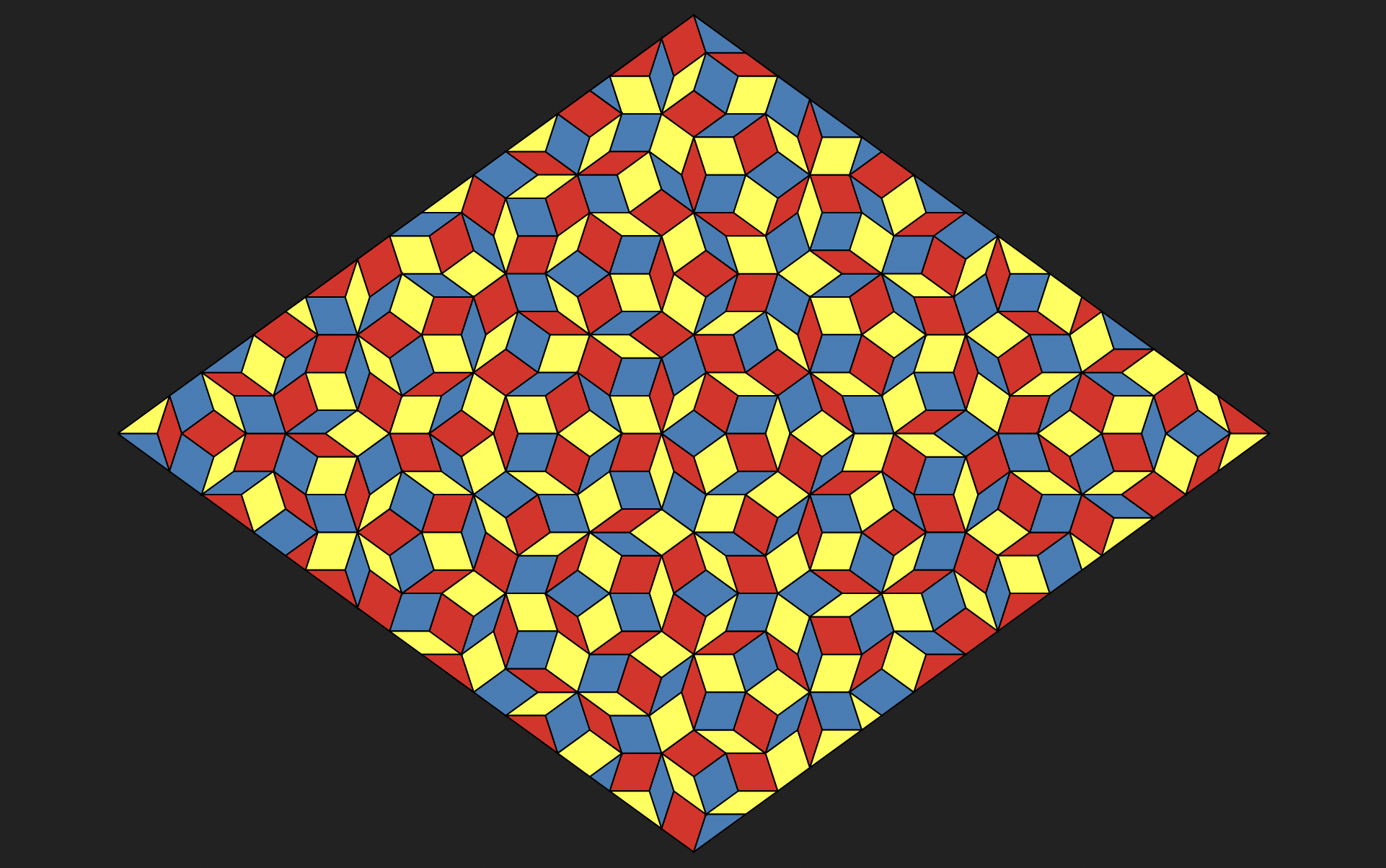 A three-colored Penrose rhomb tiling